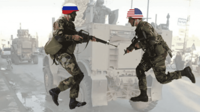 سوريا اشتباك بالأيدي بين جنود أمريكيين و روس في بلدة تل تمر السورية