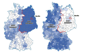  خريطة ألمانيا الشرقية و خريطة ألمانيا الغربية