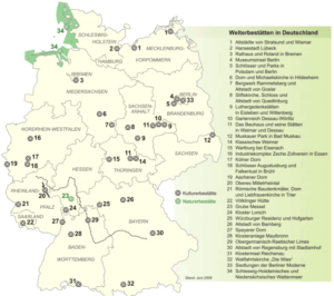 خريطة مواقع التراث العالمي لليونسكو في ألمانيا