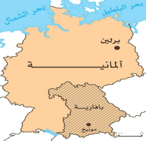 خريطة مقاطعة بايرن المانيا