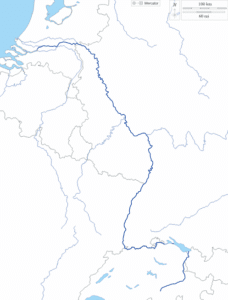 نهر الراين على الخريطة